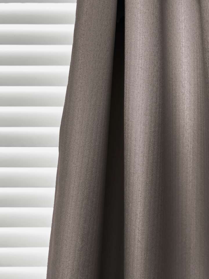 Mannada Korean Style Curtains　100% Blackout MND1006053 Stripe Mocha Motorized Blinds／Smart Blinds & Shades Child Safety／Cordless Blinds & Shades Blackout Blinds & Shades