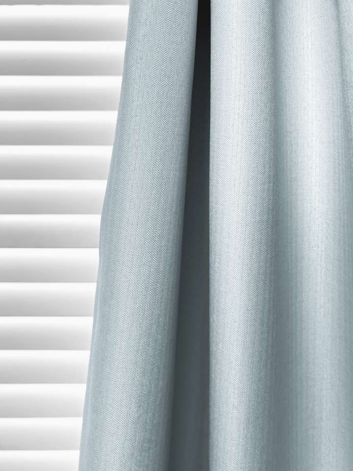 Mannada Korean Style Curtains　100% Blackout MND1006056 100%Blackout Stripe - Baby Blue Motorized Blinds／Smart Blinds & Shades Child Safety／Cordless Blinds & Shades Blackout Blinds & Shades