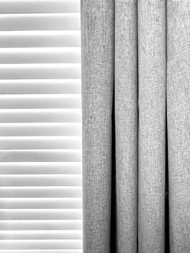 Mannada Korean Style Curtains　100% Blackout MND1006065 100%Blackout Luster - Grey Motorized Blinds／Smart Blinds & Shades Child Safety／Cordless Blinds & Shades Blackout Blinds & Shades