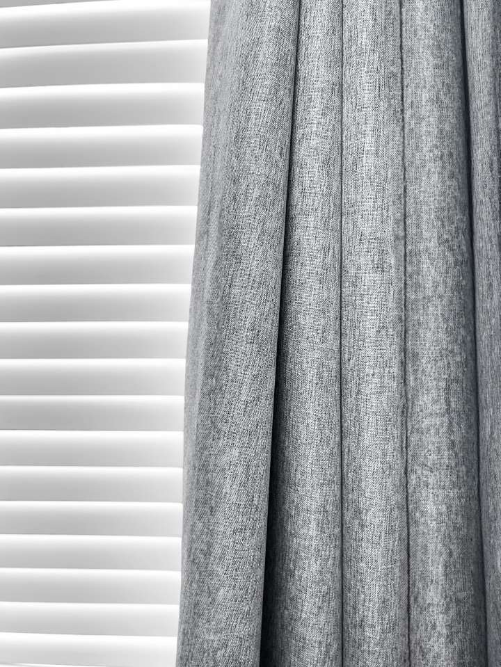 Mannada Korean Style Curtains　100% Blackout MND1006068 100%Blackout Luster - Dark Grey Motorized Blinds／Smart Blinds & Shades Child Safety／Cordless Blinds & Shades Blackout Blinds & Shades