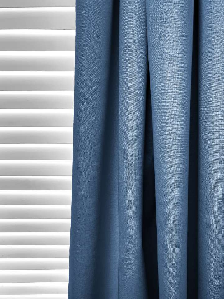 Mannada Korean Style Curtains　100% Blackout MND1006072 100%Blackout Luster - Navy Motorized Blinds／Smart Blinds & Shades Child Safety／Cordless Blinds & Shades Blackout Blinds & Shades