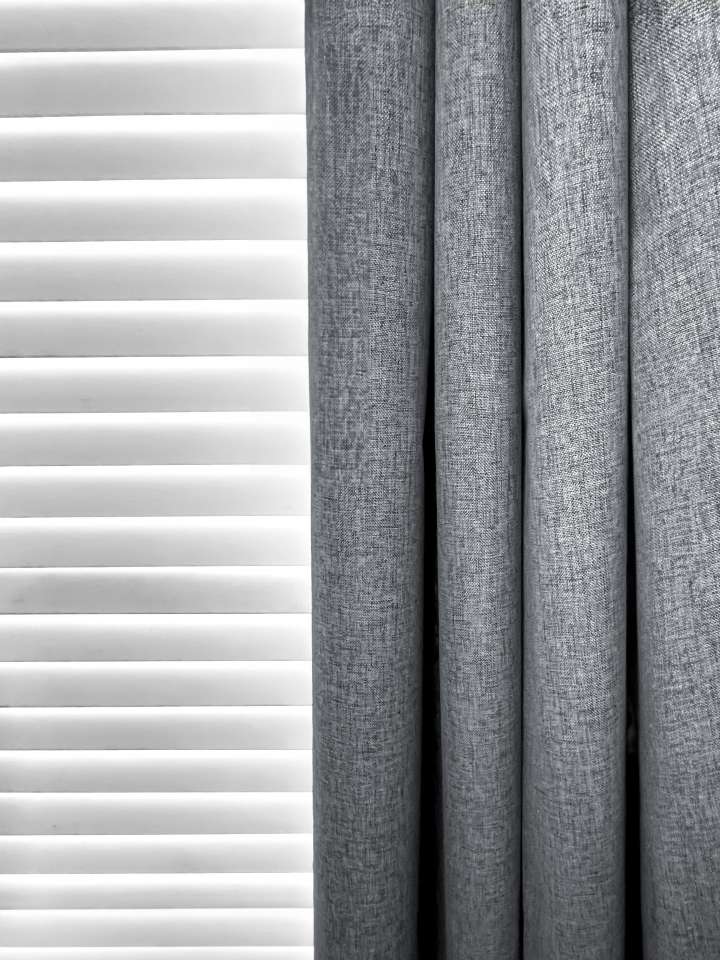 Mannada Korean Style Curtains　100% Blackout MND1006117 100%Blackout Mist - Ink Motorized Blinds／Smart Blinds & Shades Child Safety／Cordless Blinds & Shades Blackout Blinds & Shades