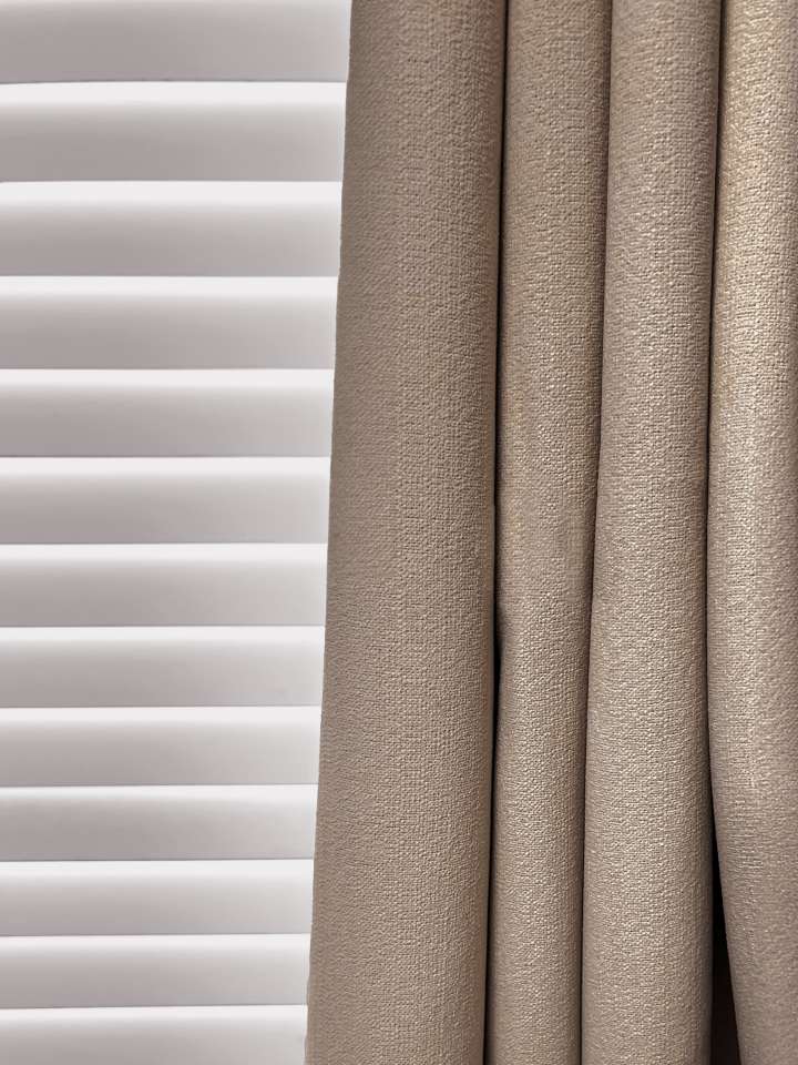 Mannada Korean Style Curtains　Blackout MND2002005 Blackout Dotted - Latte Motorized Blinds／Smart Blinds & Shades Child Safety／Cordless Blinds & Shades Blackout Blinds & Shades