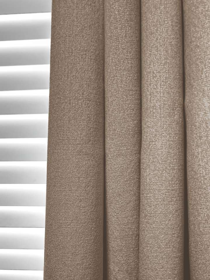 Mannada Korean Style Curtains　Blackout MND3060011 Blackout Cut Pile - Latte Motorized Blinds／Smart Blinds & Shades Child Safety／Cordless Blinds & Shades Blackout Blinds & Shades