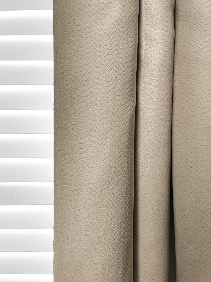 Mannada Korean Style Curtains　Blackout MND30HH004 Blackout Zigzag - Khaki Motorized Blinds／Smart Blinds & Shades Child Safety／Cordless Blinds & Shades Blackout Blinds & Shades