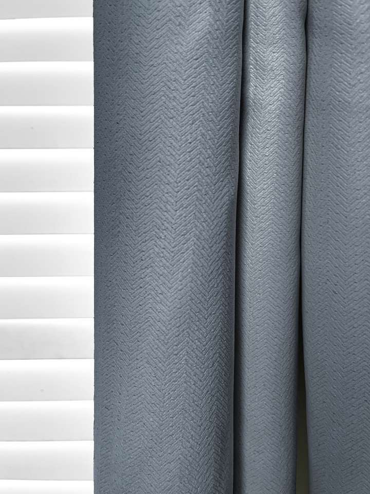 Mannada Korean Style Curtains　Blackout MND30HH012 Blackout Zigzag - Dark Mist Motorized Blinds／Smart Blinds & Shades Child Safety／Cordless Blinds & Shades Blackout Blinds & Shades