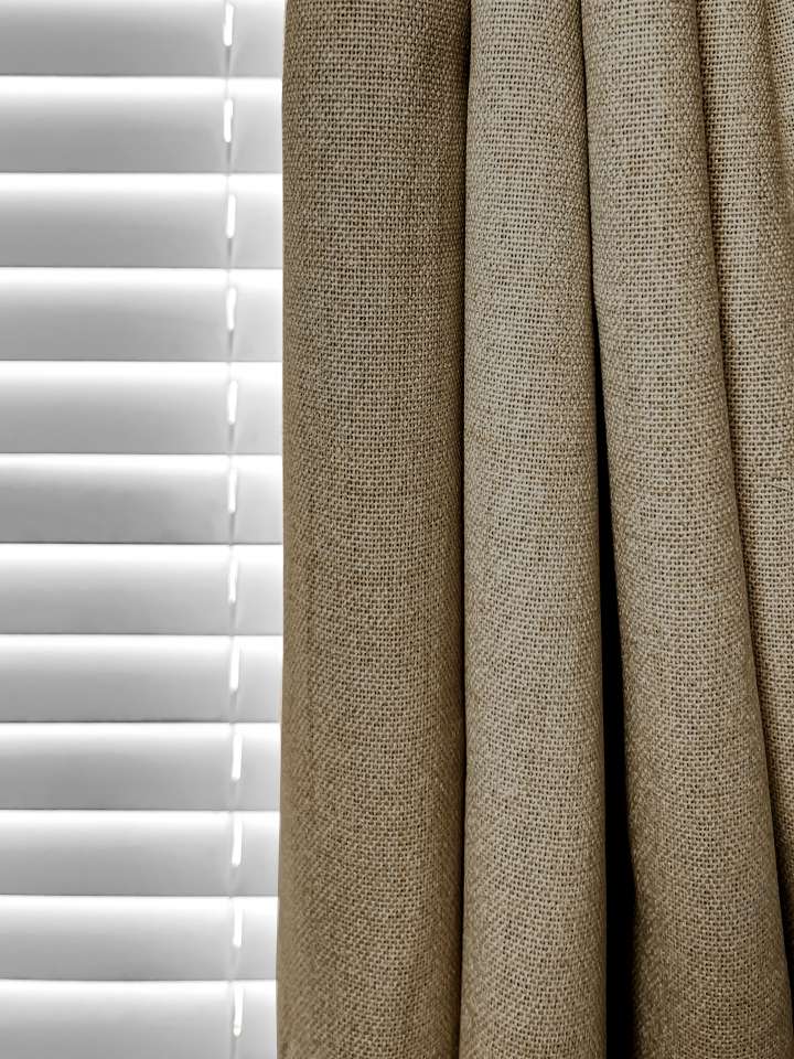 Mannada Korean Style Curtains　Blackout MND30LC006 Blackout Linen - Khaki Motorized Blinds／Smart Blinds & Shades Child Safety／Cordless Blinds & Shades Blackout Blinds & Shades