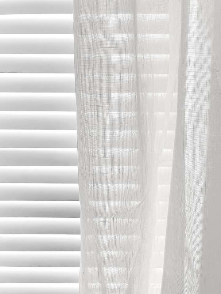 Mannada Korean Style Curtains　Sheer MND40LC001 Linen Sheer - White Motorized Blinds／Smart Blinds & Shades Child Safety／Cordless Blinds & Shades Light Filtering Blinds & Shades Semi-Transparent Blinds & Shades