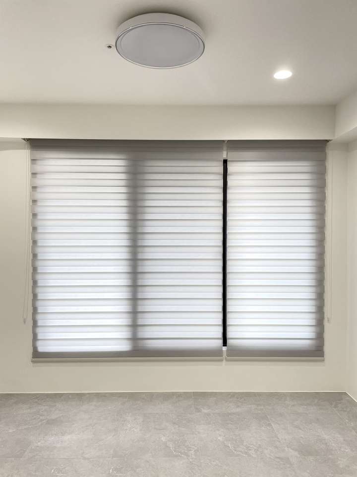 Seda Double Roller Blinds　Silky Sheen Silver Grey Customized／Personalized Blinds & Shades Light Filtering Blinds & Shades Light-Regulating Blinds & Shades Motorized Blinds／Smart Blinds & Shades